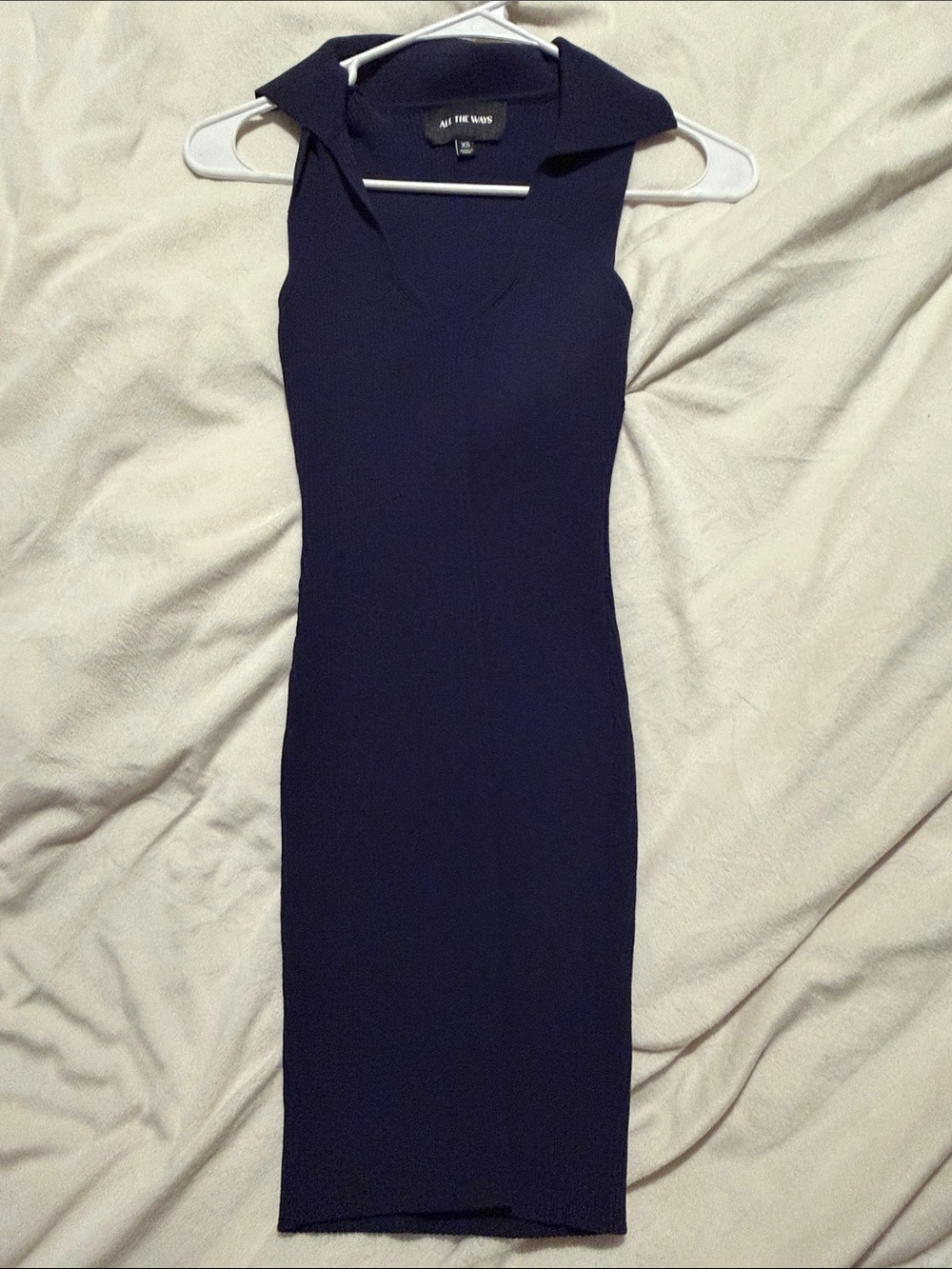 All The Ways Navy Sleeveless V-Neck Mini Dress